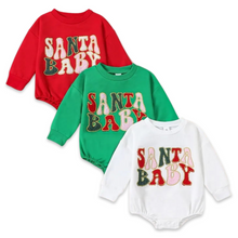 Load image into Gallery viewer, Santa Baby Embroidered Romper
