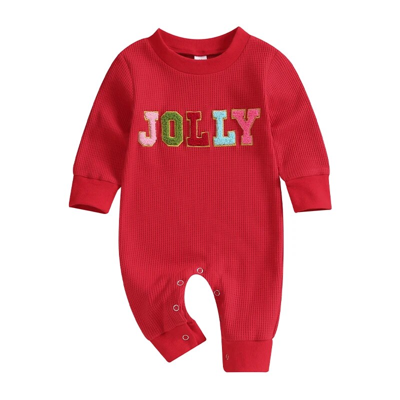 Jolly Letter Patch Waffle Playsuit