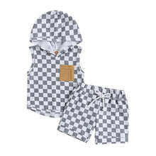 Load image into Gallery viewer, The Checkerboard Hooded Tank + Shorts Set
