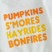Load image into Gallery viewer, Pumpkins S&#39;Mores Hayrides Bonfires Pullover + Flare Pants
