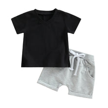 Load image into Gallery viewer, V-Neck Tee + Shorts Set
