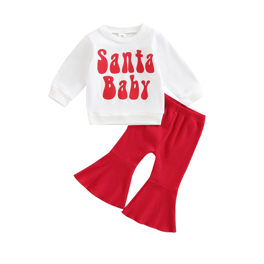 Santa Baby Pullover + Bell Bottoms