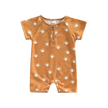 Load image into Gallery viewer, Caramel Suns Waffle Shortie Romper
