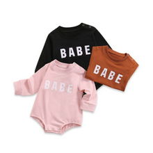 Load image into Gallery viewer, BABE Sweatshirt Romper
